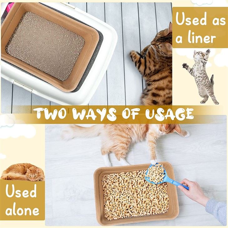Cardboard Litter Tray Liner With Handles For Small Pets