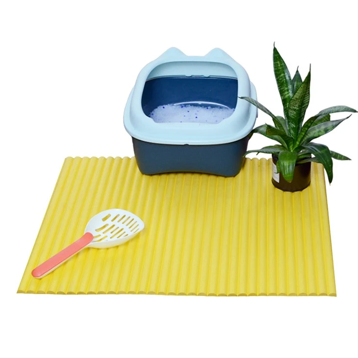 Plastic Yellow Cat Litter Mat For Floor