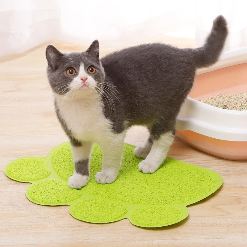Non-Slip Cat Litter Mat Paw Shape