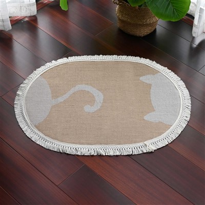 Circle Tassels Jute Cat Pad